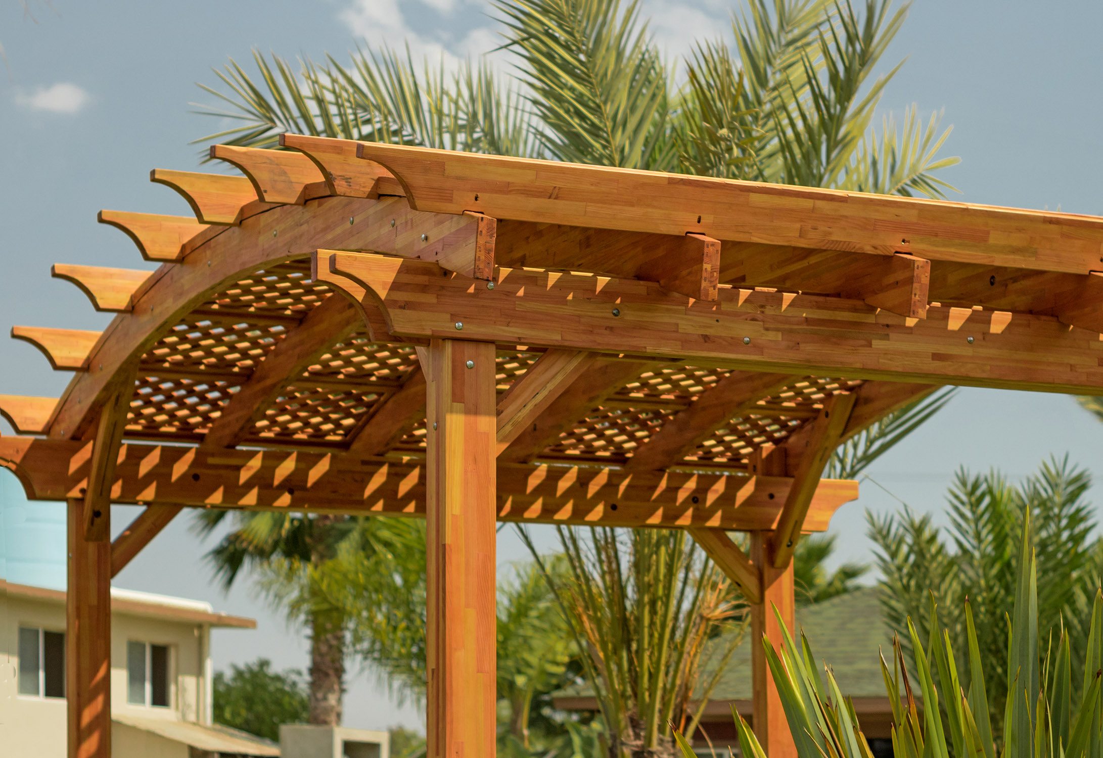 Arched Pergola Kits Redwood Arched Garden Pergolas